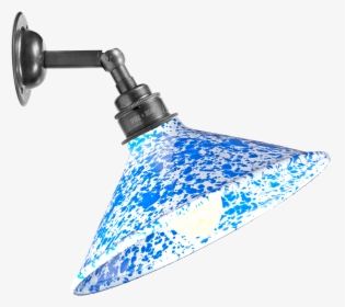 Blue Cone Shade Splatterware Wall Lamp - Lamp Png Wall Blue, Transparent Png, Transparent PNG