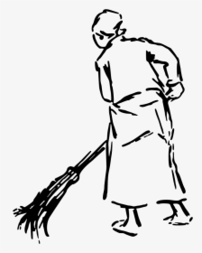Graphic Free Library Drawing Clip Art Blizzards - Drawing Of A Woman Sweeping, HD Png Download, Transparent PNG