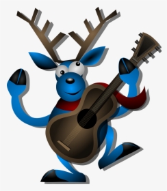 Reindeer Playing Guitar, HD Png Download, Transparent PNG