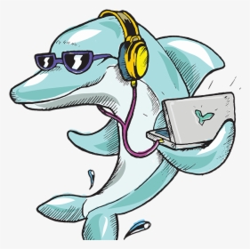 Dolphinmusic Vector Illustrator Cc Illustration Design - Cartoon, HD Png Download, Transparent PNG