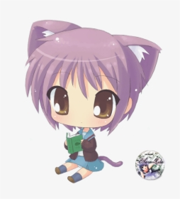 Chibi Girl Cat , Png Download - Good Afternoon Of Anime Gif, Transparent Png, Transparent PNG