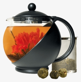 Half Moon Teapot With Infuser And Tea Flowers - Primula Teapot, HD Png Download, Transparent PNG