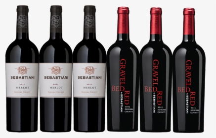 Six Bottles Of Sebastiani Red Wines - Red Level, HD Png Download, Transparent PNG