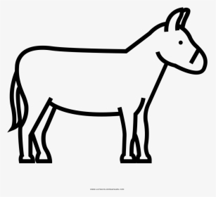 Donkey Coloring Page - Line Art, HD Png Download, Transparent PNG