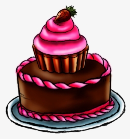 Birthday Cake Drawing - Cupcake, HD Png Download, Transparent PNG