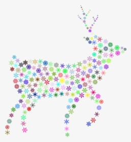 Deer Silhouette Snowflakes Prismatic - Craft, HD Png Download, Transparent PNG