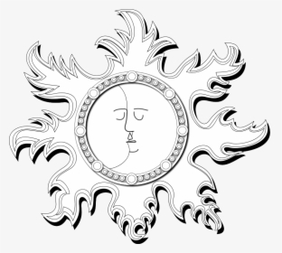Sun And Moon Outline Png Clip Arts - Imagenes Gratis De Astrología, Transparent Png, Transparent PNG