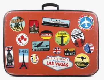 Old Suitcases With Stickers, HD Png Download, Transparent PNG