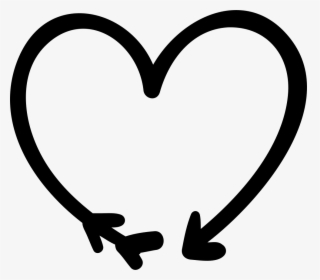 Arrow And Heart Doodle - Heart Doodle, HD Png Download, Transparent PNG