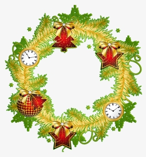 Transparent Christmas Wreath Clip Art - Clip Art Transparent Beautiful Christmas Wreath Border, HD Png Download, Transparent PNG