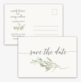 Laurel Leaves Greenery Wedding Save The Date Postcard - Industrial Bohemian Save The Date, HD Png Download, Transparent PNG