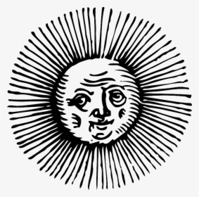Old, Black, Outline, Moon, Face, Sun, White - Summer Solstice Tarot Spread, HD Png Download, Transparent PNG