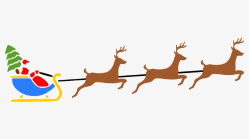 Transparent Free Clipart For Commercial Use - Santa Sleigh With Reindeer Clipart, HD Png Download, Transparent PNG