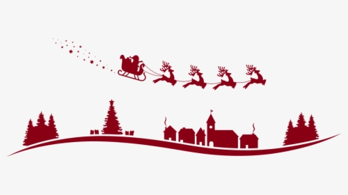 Santa Claus Reindeer Sled Vector Graphics Christmas - Santa Claus Reindeer Flying Vector, HD Png Download, Transparent PNG