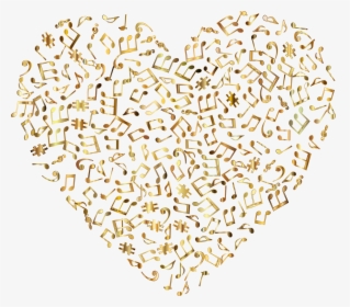 Prismatic Musical Heart 4 5 No Background Clip Arts - Gold Music Notes Background, HD Png Download, Transparent PNG