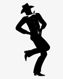 Line Dancing Couple Silhouette - Silhouette Of Cowboy And Cowgirl Dancing, HD Png Download, Transparent PNG