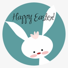White Rabbit Happy Easter Vector - Clip Art Happy Easter Bunny, HD Png Download, Transparent PNG