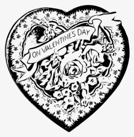 Doodle Drawing Broken Heart - Vintage Valentine Heart, HD Png Download, Transparent PNG