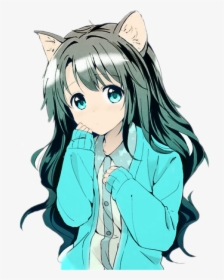 #anime #girl #cat #ears #girlcat - Anime Girls With Cat Ears, HD Png Download, Transparent PNG