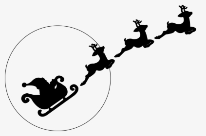 Transparent Reindeer Silhouette Png - Sleigh And Reindeer Silhouettes, Png Download, Transparent PNG