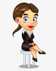 Vector Ambitious Office Lady Character - Cartoon Office Girl Clipart, HD Png Download, Transparent PNG