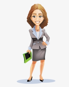 Suit Woman In Business - Transparent Background Business Woman Cartoon Png, Png Download, Transparent PNG