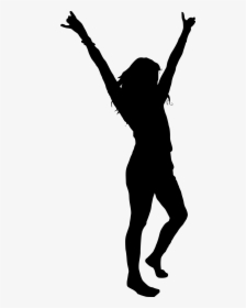 Png Woman Hands Up - Girl With Hands Up Silhouette, Transparent Png, Transparent PNG