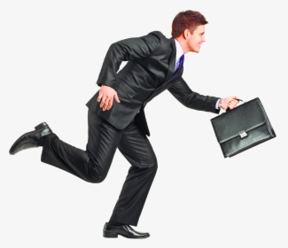 Png Of Person Running - Running Businessman Png, Transparent Png, Transparent PNG