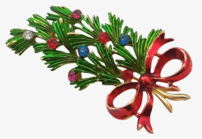 Hedy Vintage Pine Bough Christmas Pin - Christmas Tree, HD Png Download, Transparent PNG