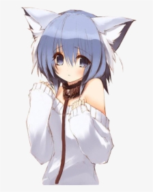 Clip Art Girl Covering Her Ears - Wolf Drawings Anime Girl, HD Png Download, Transparent PNG