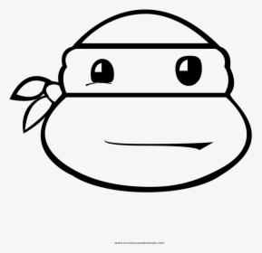Ninja Turtle Coloring Page - Ninja Turtle Face Black And White Png, Transparent Png, Transparent PNG