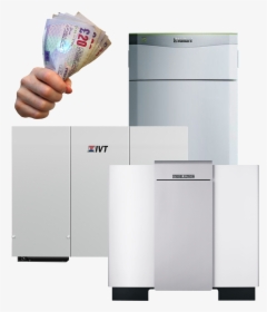 Three Ground Source Heat Pumps With Money In A Clenched, HD Png Download, Transparent PNG