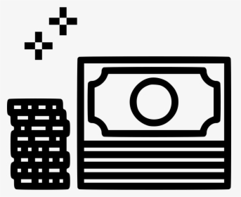 Cash Bill Coin Money Pile Stack - Dollar Clipart Black And White, HD Png Download, Transparent PNG