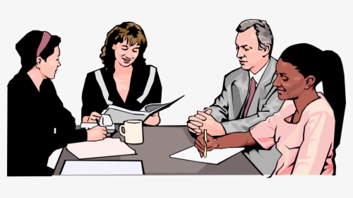 Vector Illustration Of Businesswoman In Business Meeting - Office Meeting Clipart, HD Png Download, Transparent PNG