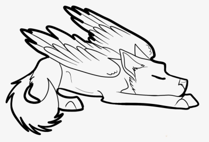 Winged Cat Drawing At Getdrawings Com Free For Personal - Anime Easy Wolf Drawings, HD Png Download, Transparent PNG