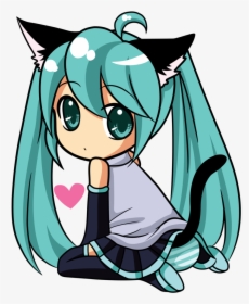 Anime Chibi Neko Png - Chibi Cat Anime Girl, Transparent Png, Transparent PNG