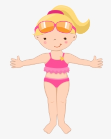 Dibujos Digi Stamps Girl Summer Beach Party - Girl In Swimsuit Clipart, HD Png Download, Transparent PNG