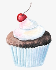 Transparent Cupcakes Vector Png - Cupcake Watercolor Illustration Png, Png Download, Transparent PNG