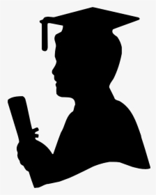 Transparent Graduation Silhouette Png - Silueta De Hombre Graduado, Png Download, Transparent PNG