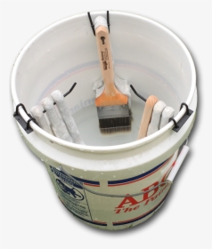 Bucket Holding Paintbrush Water Hangers - Networking Cables, HD Png Download, Transparent PNG