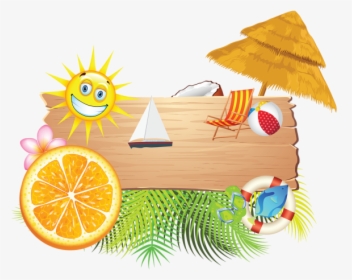 Summer Holiday Elements Vacation - Transparent Summer Beach Clipart, HD Png Download, Transparent PNG