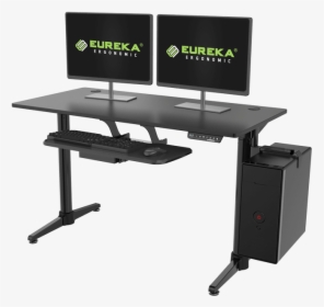 Electric Height Adjustable Desk - Height Adjustable Desk With Keyboard Tray, HD Png Download, Transparent PNG