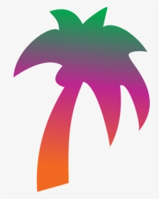 Coconut, Tree, Rainbow - Rainbow Coconut Tree, HD Png Download, Transparent PNG
