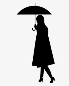 Silueta De Payaso Con Sombrilla Clipart , Png Download - Woman With Umbrella Silhouette, Transparent Png, Transparent PNG