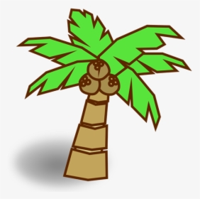 Coconut Tree Symbol - Coconut Tree Cartoon, HD Png Download, Transparent PNG