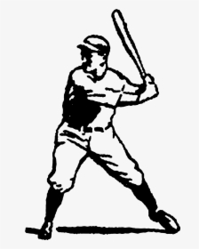 Transparent Baseball Player Clipart Png - Vintage Baseball Clip Art, Png Download, Transparent PNG
