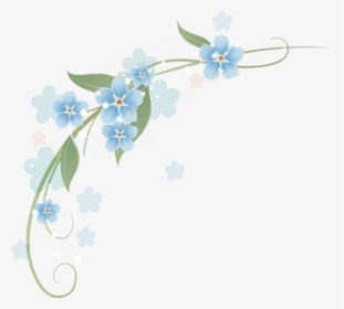 Esquinero De Flores Azules Clipart Flower Borders And - Flores Azules Vintage Png, Transparent Png, Transparent PNG