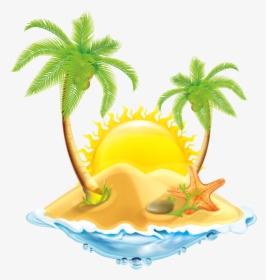 Transparent Coconut Clipart - Coconut Tree Png Island, Png Download, Transparent PNG