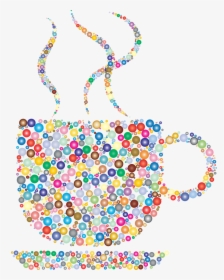 Colorful Coffee Cup With Coffee, HD Png Download, Transparent PNG