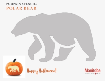 Polar Bear Pumpkin Carving Stencil - Polar Bear Pumpkin Carving, HD Png Download, Transparent PNG